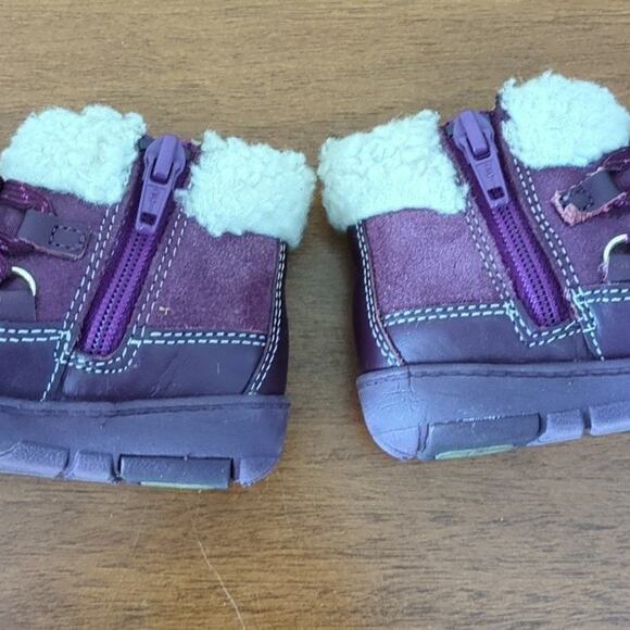 Clark's toddler purple Maxi Moon Girls First Boots toddler little kids size 5 - Picture 2 of 6